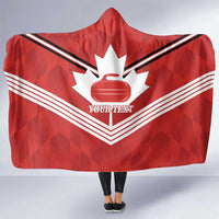 Personalized Canada Curling Hooded Blanket Maple Leaf Red Version - Wonder Print Shop