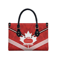 Personalized Canada Curling Leather Bag Maple Leaf Red Version - Wonder Print Shop