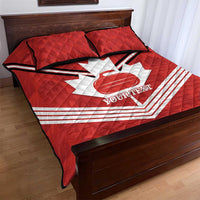 Personalized Canada Curling Quilt Bed Set Maple Leaf Red Version - Wonder Print Shop