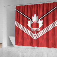 Personalized Canada Curling Shower Curtain Maple Leaf Red Version - Wonder Print Shop