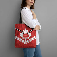 Personalized Canada Curling Tote Bag Maple Leaf Red Version - Wonder Print Shop