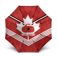 Personalized Canada Curling Umbrella Maple Leaf Red Version - Wonder Print Shop