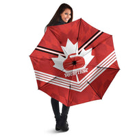 Personalized Canada Curling Umbrella Maple Leaf Red Version - Wonder Print Shop