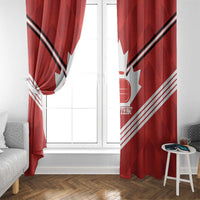 Personalized Canada Curling Window Curtain Maple Leaf Red Version - Wonder Print Shop