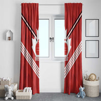 Personalized Canada Curling Window Curtain Maple Leaf Red Version - Wonder Print Shop