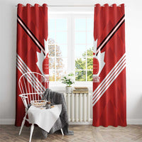 Personalized Canada Curling Window Curtain Maple Leaf Red Version - Wonder Print Shop