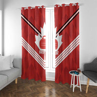 Personalized Canada Curling Window Curtain Maple Leaf Red Version - Wonder Print Shop