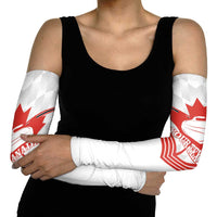 Personalized Canada Curling Arm Sleeves Maple Leaf White Version - Wonder Print Shop