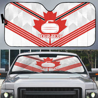 Personalized Canada Curling Auto Sun Shade Maple Leaf White Version - Wonder Print Shop