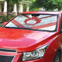 Personalized Canada Curling Auto Sun Shade Maple Leaf White Version - Wonder Print Shop