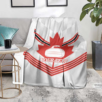 Personalized Canada Curling Blanket Maple Leaf White Version - Wonder Print Shop