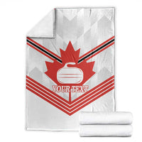 Personalized Canada Curling Blanket Maple Leaf White Version - Wonder Print Shop