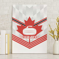 Personalized Canada Curling Canvas Wall Art Maple Leaf White Version - Wonder Print Shop