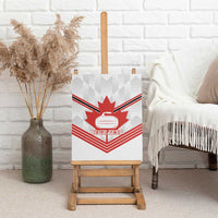 Personalized Canada Curling Canvas Wall Art Maple Leaf White Version - Wonder Print Shop