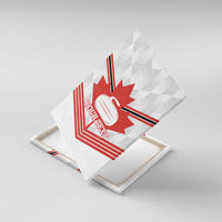 Personalized Canada Curling Canvas Wall Art Maple Leaf White Version - Wonder Print Shop