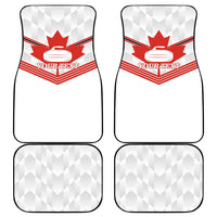 Personalized Canada Curling Car Mats Maple Leaf White Version - Wonder Print Shop