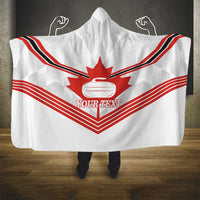 Personalized Canada Curling Hooded Blanket Maple Leaf White Version - Wonder Print Shop
