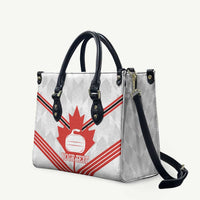 Personalized Canada Curling Leather Bag Maple Leaf White Version - Wonder Print Shop