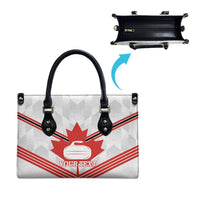 Personalized Canada Curling Leather Bag Maple Leaf White Version - Wonder Print Shop