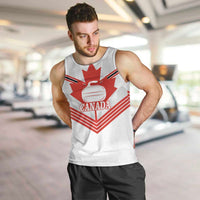 Personalized Canada Curling Men Tank Top Maple Leaf White Version - Wonder Print Shop