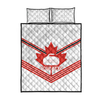 Personalized Canada Curling Quilt Bed Set Maple Leaf White Version - Wonder Print Shop