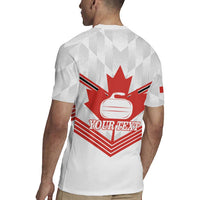 Personalized Canada Curling Rugby Jersey Maple Leaf White Version - Wonder Print Shop