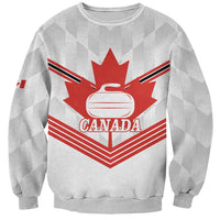 Personalized Canada Curling Sweatshirt Maple Leaf White Version - Wonder Print Shop