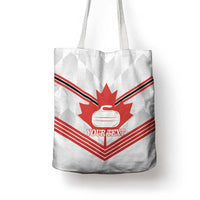 Personalized Canada Curling Tote Bag Maple Leaf White Version - Wonder Print Shop