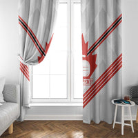 Personalized Canada Curling Window Curtain Maple Leaf White Version - Wonder Print Shop