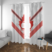 Personalized Canada Curling Window Curtain Maple Leaf White Version - Wonder Print Shop