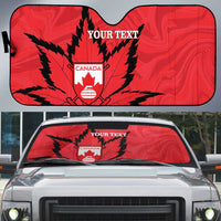 Custom Canada Curling Auto Sun Shade Go Maple Leaf Marble Style - Wonder Print Shop