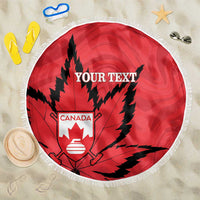 Custom Canada Curling Beach Blanket Go Maple Leaf Marble Style - Wonder Print Shop