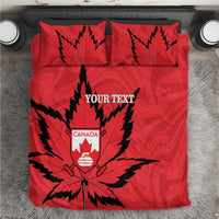 Custom Canada Curling Bedding Set Go Maple Leaf Marble Style - Wonder Print Shop