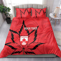 Custom Canada Curling Bedding Set Go Maple Leaf Marble Style - Wonder Print Shop