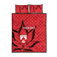 Custom Canada Curling Quilt Bed Set Go Maple Leaf Marble Style - Wonder Print Shop