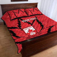 Custom Canada Curling Quilt Bed Set Go Maple Leaf Marble Style - Wonder Print Shop
