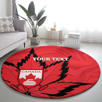 Custom Canada Curling Round Carpet Go Maple Leaf Marble Style - Wonder Print Shop