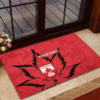 Custom Canada Curling Rubber Doormat Go Maple Leaf Marble Style - Wonder Print Shop