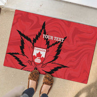 Custom Canada Curling Rubber Doormat Go Maple Leaf Marble Style - Wonder Print Shop