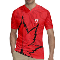 Custom Canada Curling Rugby Jersey Go Maple Leaf Marble Style - Wonder Print Shop