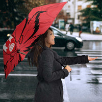 Custom Canada Curling Umbrella Go Maple Leaf Marble Style - Wonder Print Shop