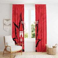 Custom Canada Curling Window Curtain Go Maple Leaf Marble Style - Wonder Print Shop