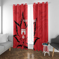 Custom Canada Curling Window Curtain Go Maple Leaf Marble Style - Wonder Print Shop