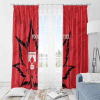 Custom Canada Curling Window Curtain Go Maple Leaf Marble Style - Wonder Print Shop