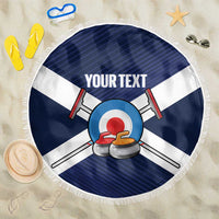 Personalized Scotland Curling Beach Blanket Go Scottish Flag Style - Wonder Print Shop