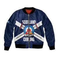 Personalized Scotland Curling Bomber Jacket Go Scottish Flag Style - Wonder Print Shop