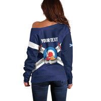 Personalized Scotland Curling Off Shoulder Sweater Go Scottish Flag Style - Wonder Print Shop