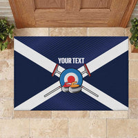 Personalized Scotland Curling Rubber Doormat Go Scottish Flag Style - Wonder Print Shop