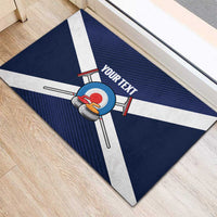 Personalized Scotland Curling Rubber Doormat Go Scottish Flag Style - Wonder Print Shop