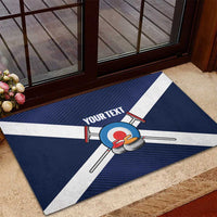 Personalized Scotland Curling Rubber Doormat Go Scottish Flag Style - Wonder Print Shop